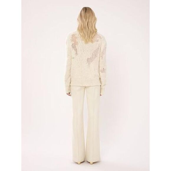 CHLOE Distressed Knit Sweater Women NUDE & NEUTRALS Sweaters & Knitwear - Picture 2 of 5